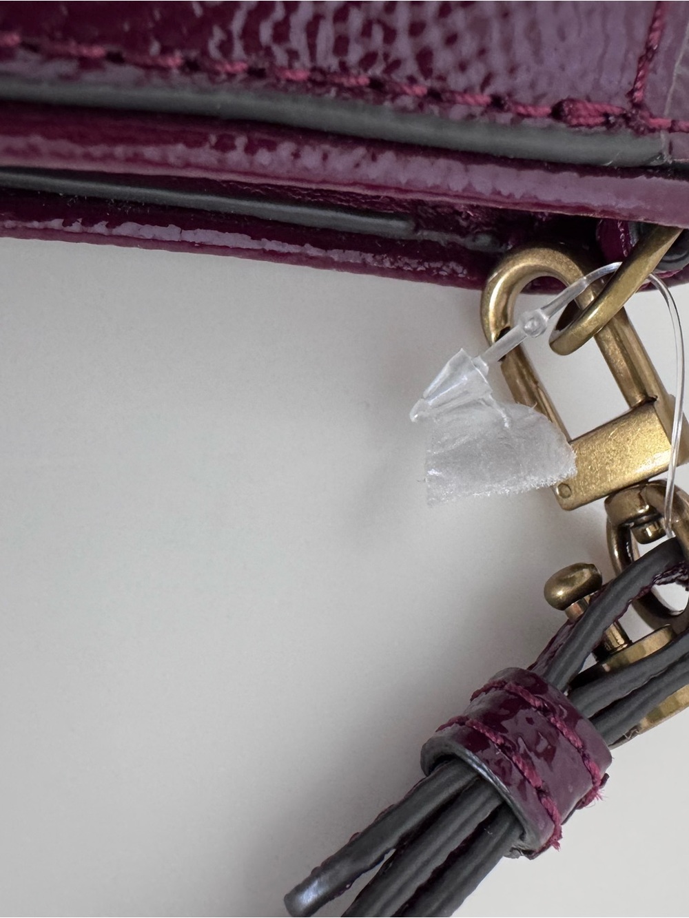 Tory Burch Robinson Patent Saffiano Leather Wristlet Wallet NWOT Burgundy Clutch - Picture 11 of 16